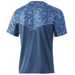 HUK Icon X Running Lakes Short Sleeve Shirt -ElaZtech store huk iconxrunninglakesss titaniumblue back 51 01 huk 10000