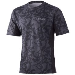 HUK Icon X Running Lakes Short Sleeve Shirt -ElaZtech store huk iconxrunninglakesss volcanicash front 51 01 huk 10000 5