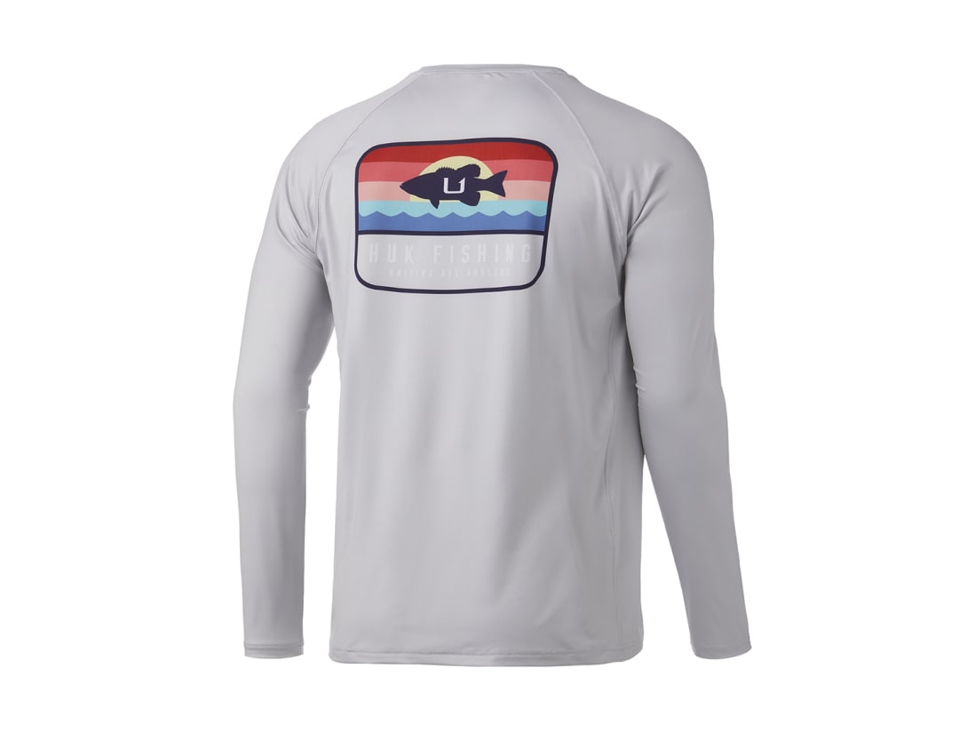 HUK Sunset Bass Pursuit Long Sleeve Shirt HUK Sunset Bass Pursuit Long Sleeve Shirt -ElaZtech store huk sunsetbasspursuitls oyster back 51 10 huk 10003 resized