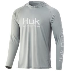 HUK Vented Pursuit Hoodie -ElaZtech store huk ventedpursuithoodie overcastgrey front 51 99 huk 10004