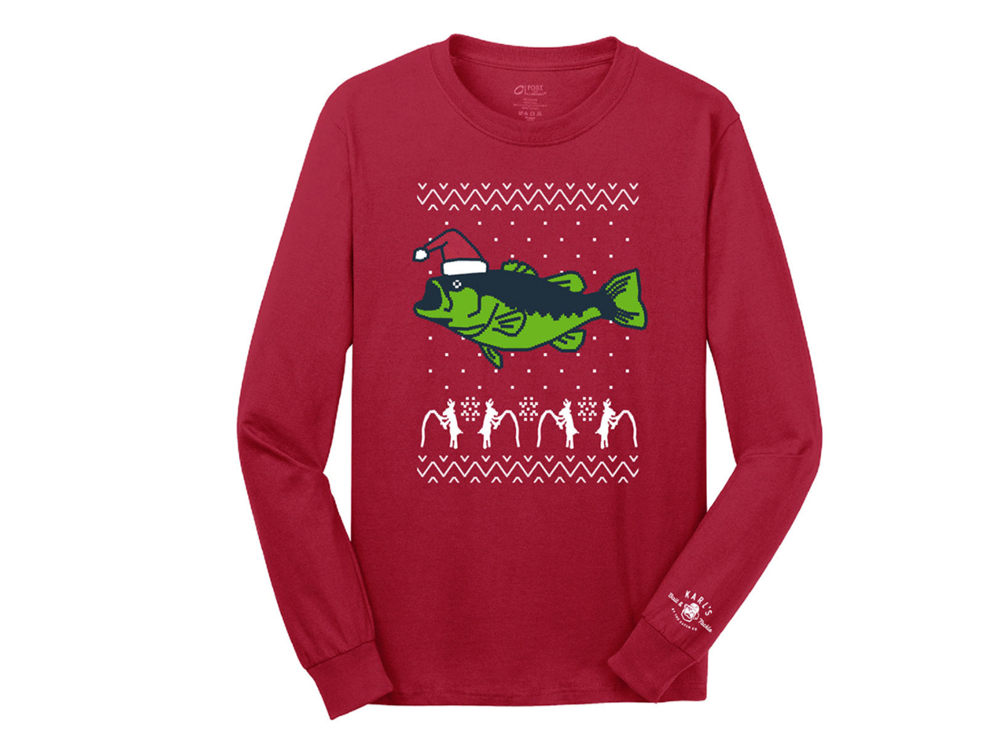 Karl's Fishing & Outdoors Karl's Bait & Tackle Ugly Fishmas Shirt - Bass -ElaZtech store image 3 1 colorcorrect2 9