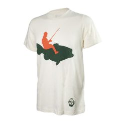 Karl's Fishing & Outdoors Bass Rider T-shirt -ElaZtech store karls cream bassridertshirt angled 50 01 krl 10000