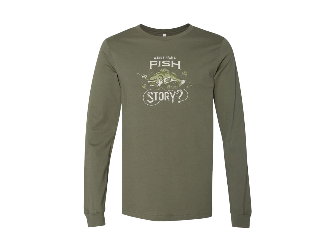 Fish Story Long Sleeve Karl's Fishing & Outdoors Fish Story Long Sleeve -ElaZtech store karls militarygreen fishstorylongsleeve 50 10 kbt 10026