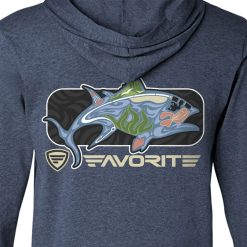 Favorite Fishing Simmer Tri-Blend Hoodie -ElaZtech store simmer tuna nvy frst bk detail
