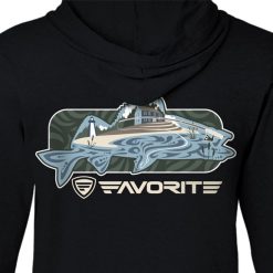 Favorite Fishing Simmer Tri-Blend Hoodie -ElaZtech store simmer walley blk bk detail