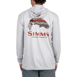 Simms Tech Hoody -ElaZtech store simms flamesterling troutlogo techhoody backmodelhooddown 51 10 sim 10013t